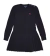 Polo Ralph Lauren Knitted Mini Dress With Logo Embroidery Kids In Navy