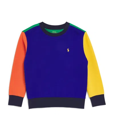 Ralph Lauren Kids' Cotton-blend Colour-block Sweatshirt In Blue