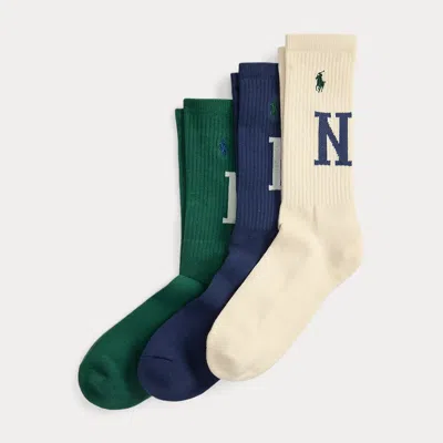 Ralph Lauren Cotton-blend Crew Sock 3-pack In Multi