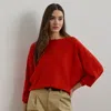 Ralph Lauren Women's Cotton-blend Dolman-sleeve Sweater In Red