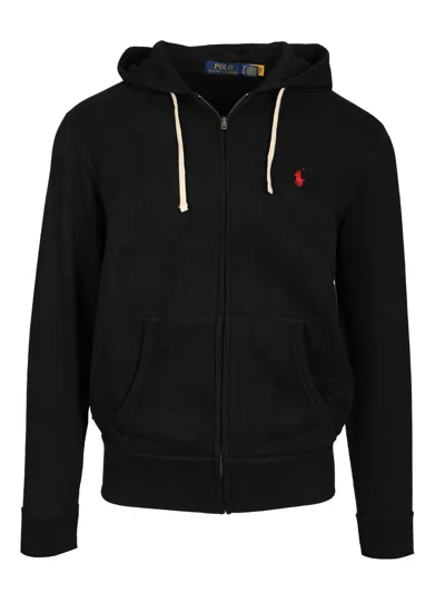 Ralph Lauren Cotton Blend Hoodie In Black