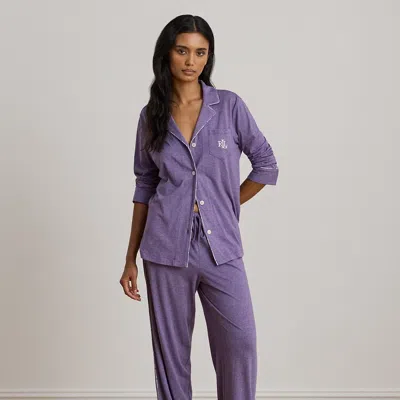 Ralph Lauren Cotton-blend Jersey Sleep Set In Purple