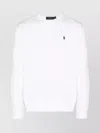 Ralph Lauren Cotton-blend Logo Hoodie Ribbed Finish In White