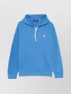 Ralph Lauren Cotton Blend Logo Hoodie With Kangaroo Pocket In Blue
