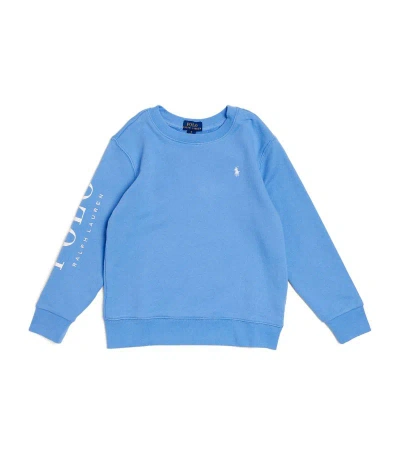 Ralph Lauren Kids' Cotton-blend Logo Sweater (6-14 Years) In Blue