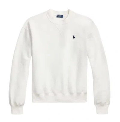 Ralph Lauren Cotton Blend Logo Sweater In White