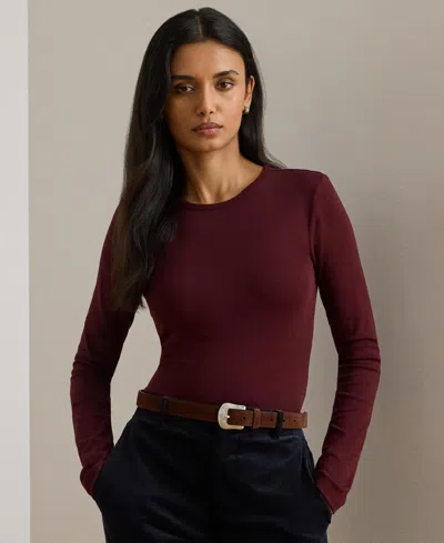 RALPH LAUREN COTTON-BLEND LONG-SLEEVE TOP