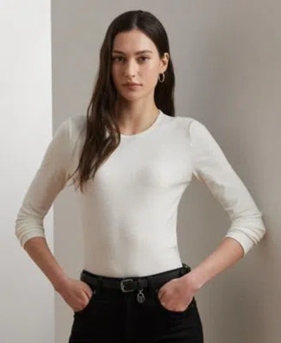 Ralph Lauren Cotton Blend Long Sleeve Top Xs 3x In Pink