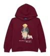 Ralph Lauren Cotton-blend Polo Bear Hoodie In Burgundy
