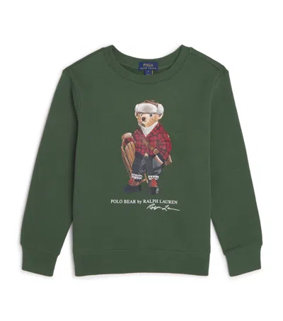 Ralph Lauren Kids' Cotton-blend Polo Bear Sweatshirt In Green