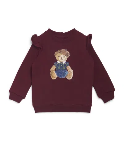 Ralph Lauren Kids' Cotton-blend Polo Bear Sweatshirt In Red