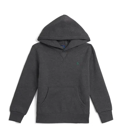 Ralph Lauren Kids' Cotton-blend Polo Pony Hoodie In Gray
