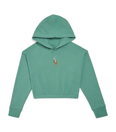 Ralph Lauren Kids' Cotton-blend Polo Pony Hoodie In Green