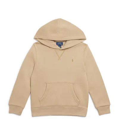 Ralph Lauren Kids' Cotton-blend Polo Pony Hoodie In Brown