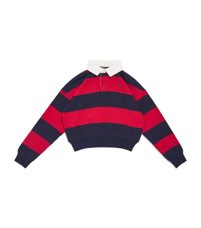 Ralph Lauren Kids' Cotton-blend Stripe Rugby Shirt In Red