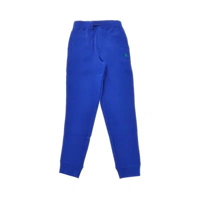 Ralph Lauren Cotton-blend Sweatpants With Logo Embroidery Kids In Blue