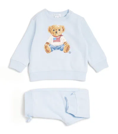 Ralph Lauren Kids' Cotton-blend Sweatshirt And Sweatpants Set In Blue