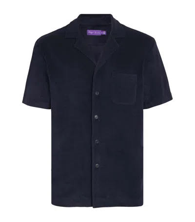 Ralph Lauren Cotton-blend Textured Shirt In Blue