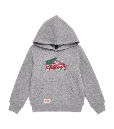 Ralph Lauren Kids' Cotton-blend Truck Print Hoodie In White