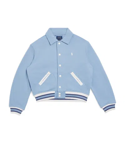 Ralph Lauren Kids' Cotton-blend Varsity Bomber Jacket In Blue