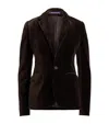 Ralph Lauren Cotton-blend Velvet Parker Blazer In Brown