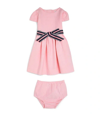 Ralph Lauren Cotton Bow Dress (6-24 Months) In Pink