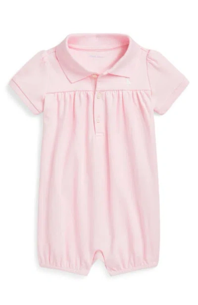 Ralph Lauren Babies'  Cotton Bubble Romper In Pink