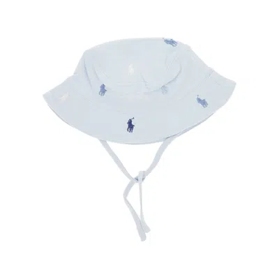 Ralph Lauren Cotton Bucket Hat With Embroidered Logos Kids In Neutral