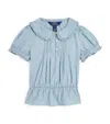 Ralph Lauren Cotton Button-up Blouse In Blue
