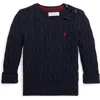 Ralph Lauren Baby Boys Cable Knit Jumper In Blue