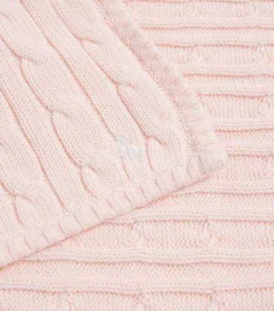 Ralph Lauren Cotton Cable-knit Blanket In Pink