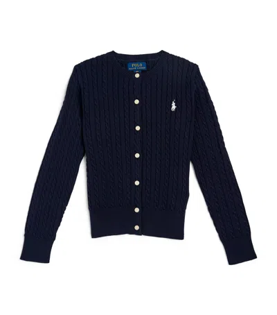 Ralph Lauren Kids' Cotton Cable-knit Cardigan In Black