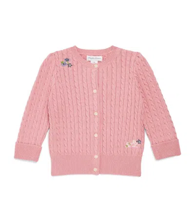 Ralph Lauren Babies' Cotton Cable-knit Cardigan (3-24 Months) In Pink