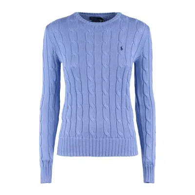 RALPH LAUREN RALPH LAUREN COTTON CABLE-KNIT CREW NECK SWEATER NEW BLUE LITCHFIELD