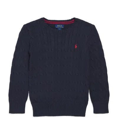 Ralph Lauren Kids' Cotton Cable-knit Polo Pony Sweater