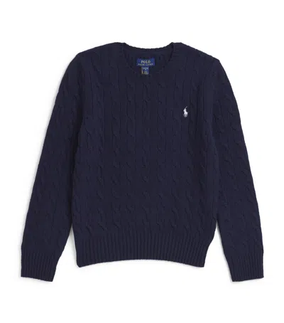 Ralph Lauren Kids' Cotton Cable-knit Sweater In Blue