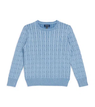 Ralph Lauren Kids' Cotton Cable-knit Sweater In Blue