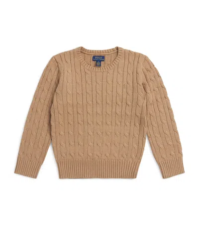 Ralph Lauren Cotton Cable-knit Sweater In Brown