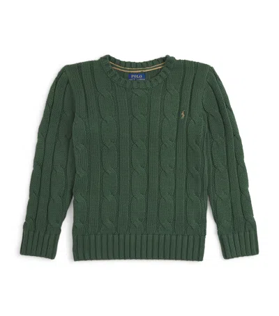 Ralph Lauren Kids' Cotton Cable-knit Sweater In Green