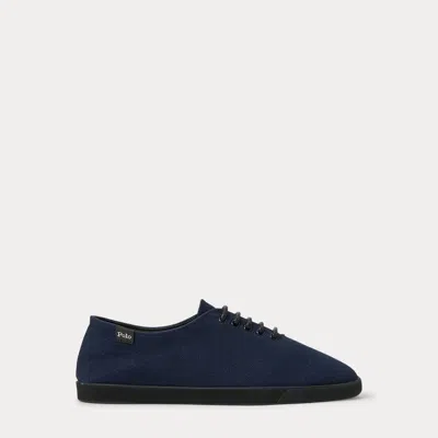 Ralph Lauren Cotton Canvas Sneaker In Blue