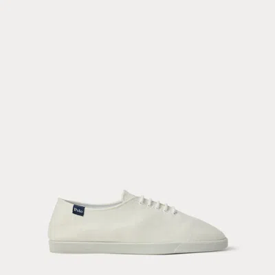 Ralph Lauren Cotton Canvas Sneaker In Deckwash White In Neutral