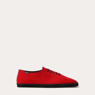 Ralph Lauren Cotton Canvas Sneaker In Red In Multi