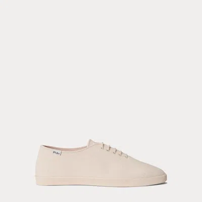 Ralph Lauren Cotton Canvas Sneaker In Winter Cream In Neutral