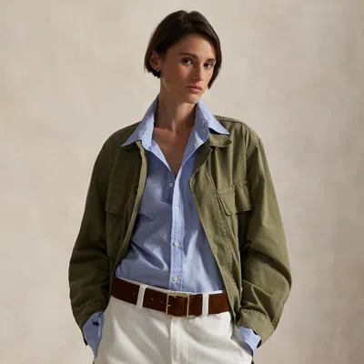 Polo Ralph Lauren Cotton Canvas Utility Jacket In Garden Trail In Green