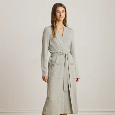 Ralph Lauren Cotton-cashmere Jersey Long Robe In Gray