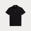 Ralph Lauren Cotton-cashmere Piqué Polo Shirt In Black