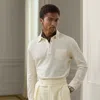 Ralph Lauren Cotton-cashmere Piqué Polo Shirt In White