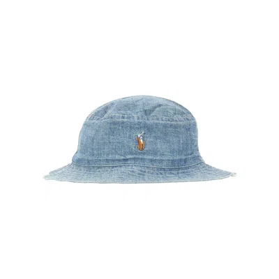 Ralph Lauren Cotton Chambray Bucket Hat Kids In Blue