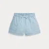 Polo Ralph Lauren Kids' Cotton Chambray Camp Short In Blue