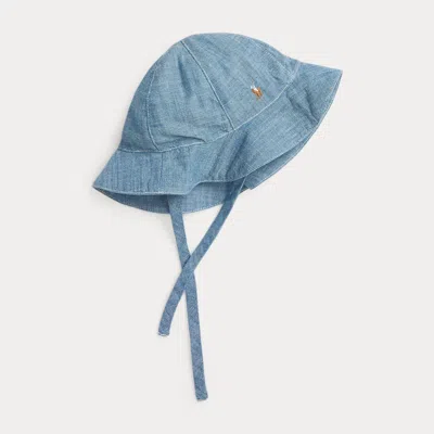 Ralph Lauren Babies' Cotton Chambray Hat In Blue